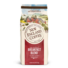 New England Coffee front packaging showing 20oz bag and brand benefit consistency