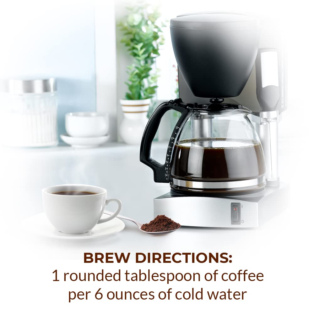 New England Coffee brewed cup on kitchen counter showing inviting aroma and at-home enjoyment benefit