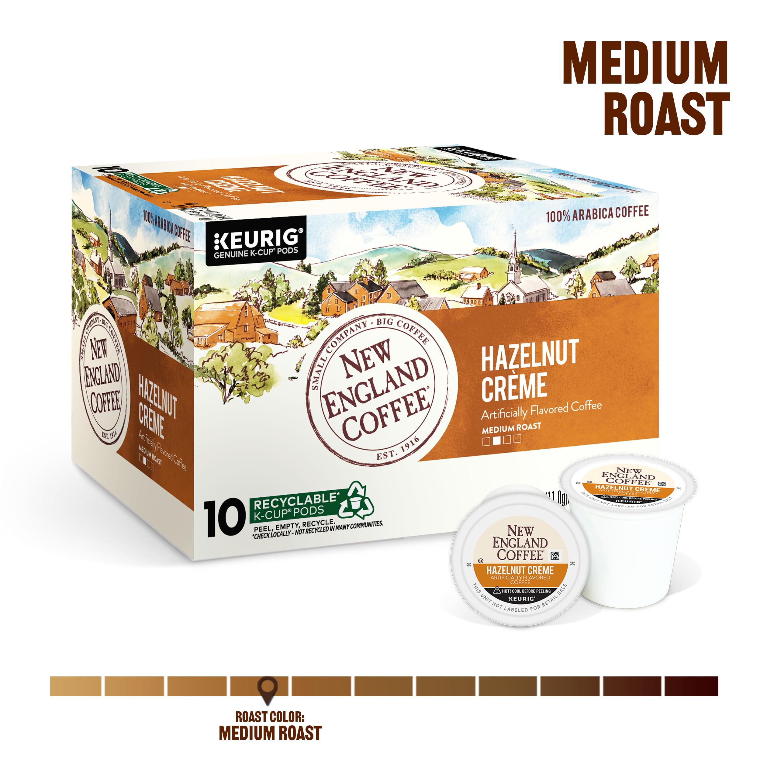New England Coffee single‑serve pod close up highlighting seal and freshness