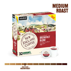 New England Coffee pod close-up showing grind texture and freshness preserved