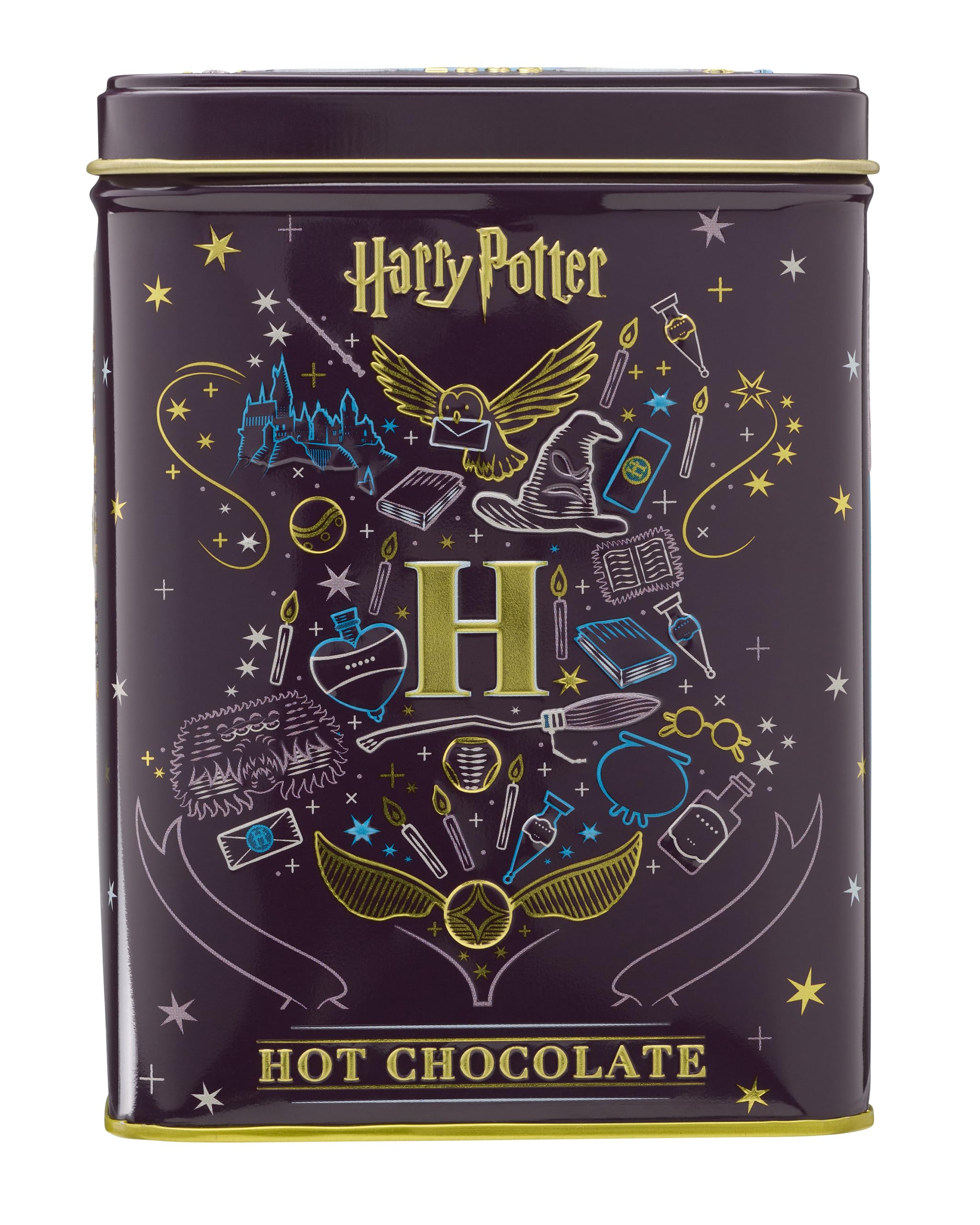 New English Teas tin front view showing Harry Potter artwork and collectible appeal