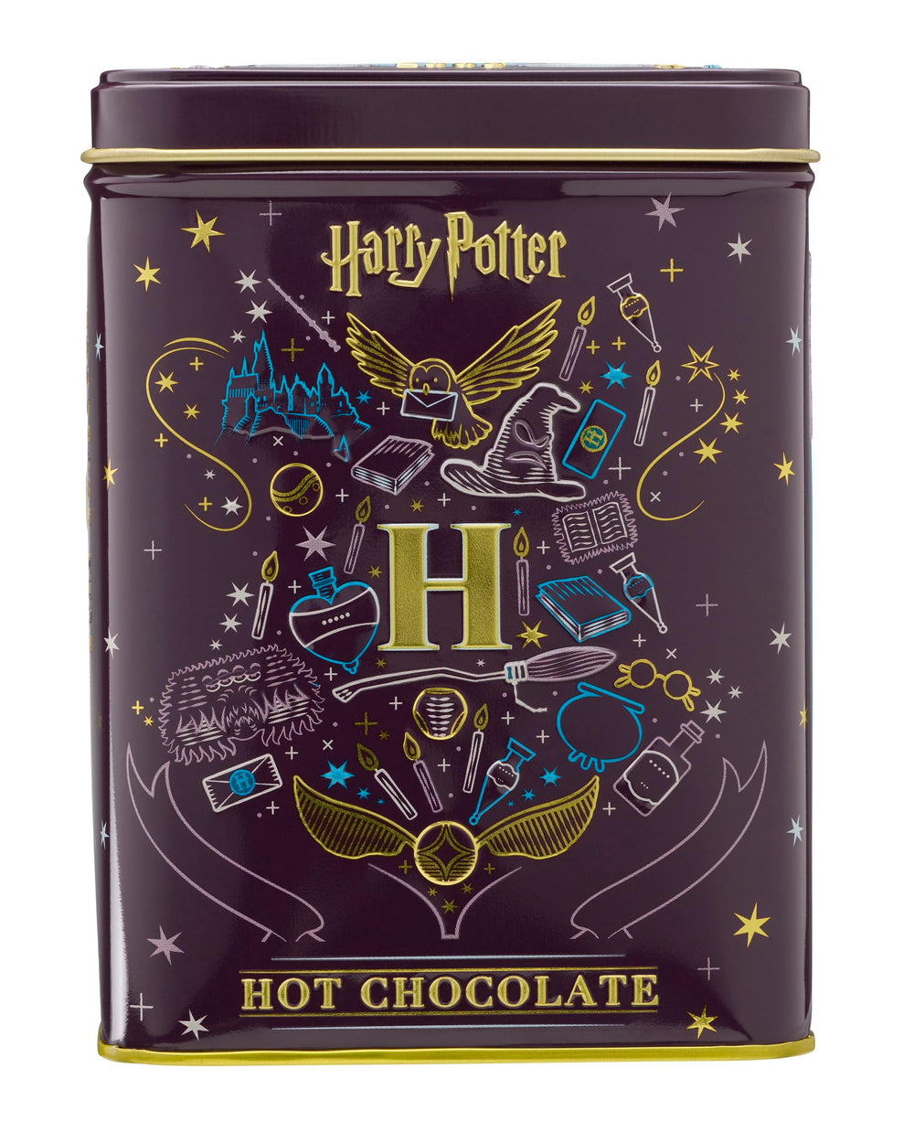 New English Teas tin front view showing Harry Potter artwork and collectible appeal