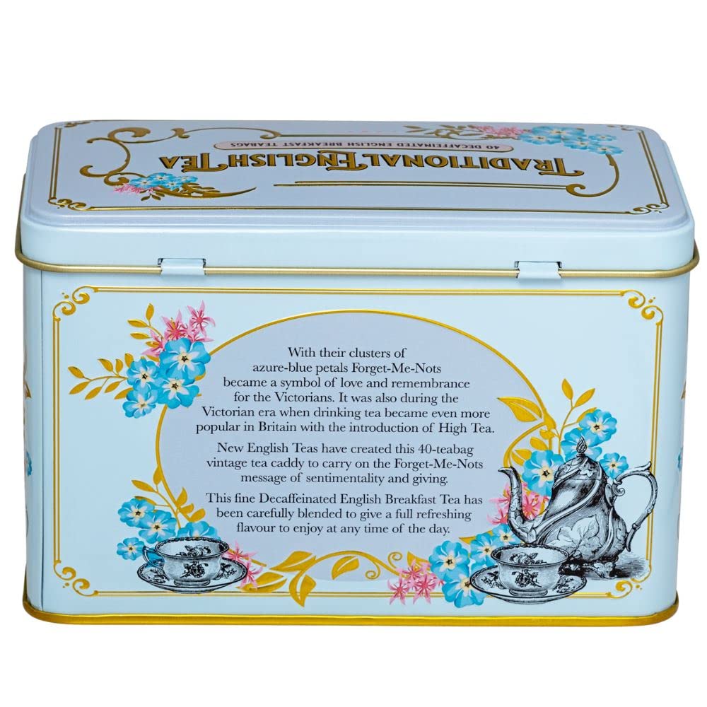New English Teas tin in kitchen setting showing decorative charm and gift-ready appeal