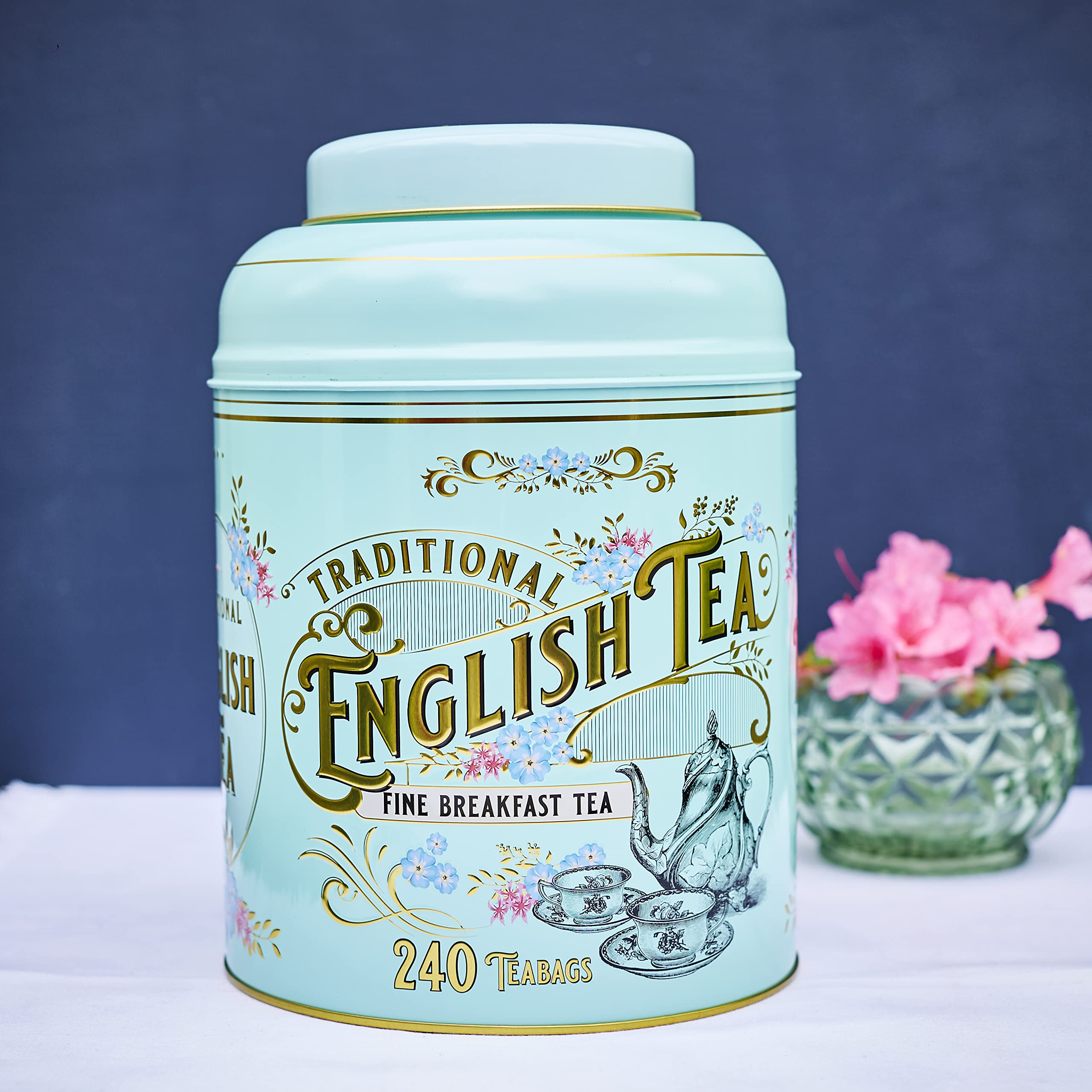 New English Teas tea tin wrapped as a gift highlighting presentable packaging benefit