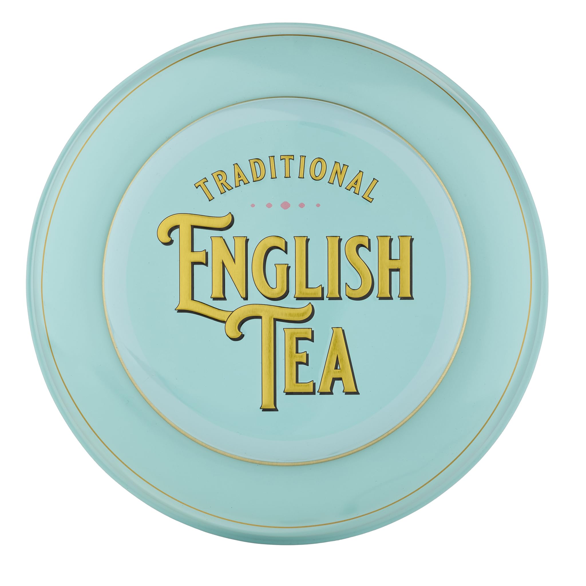 New English Teas tin beside teacups demonstrating scale and storage benefit