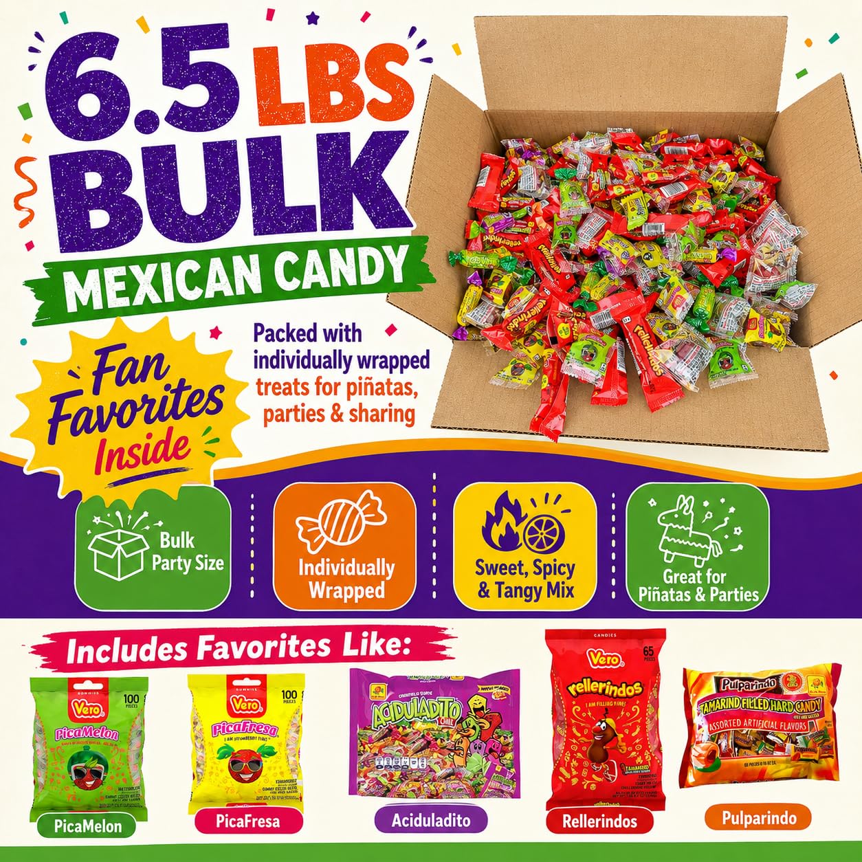 New To Town assorted candies spread, showcasing variety and color