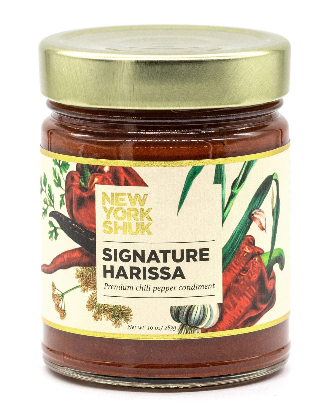 New York Shuk jar front showing Signature Harissa bright red flavor