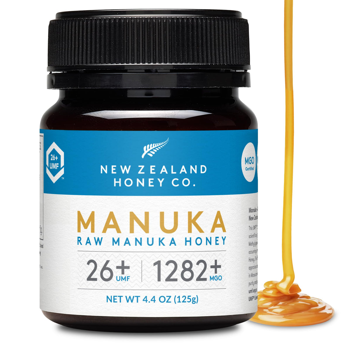 NEW ZEALAND HONEY CO jar front showing UMF 26+ label and premium presentation