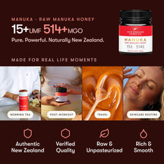 NEW ZEALAND HONEY CO label with UMF certification and third-party testing details