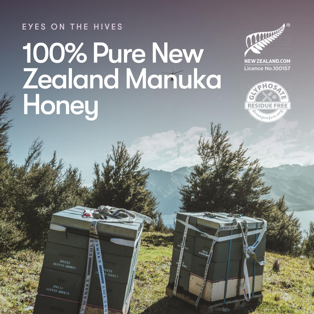 NEW ZEALAND HONEY CO jar staged with breakfast to show versatile culinary uses