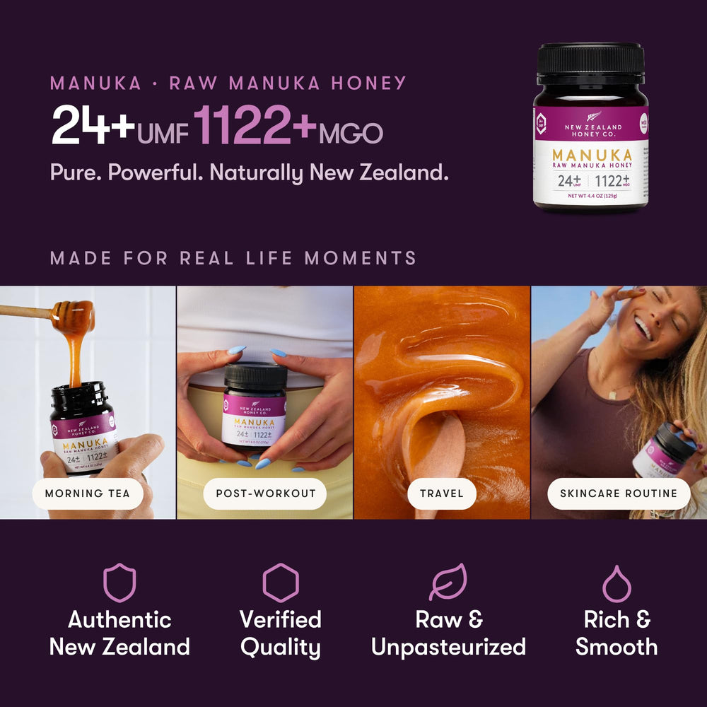 NEW ZEALAND HONEY CO spoon drizzling honey over yogurt for rich flavor boost