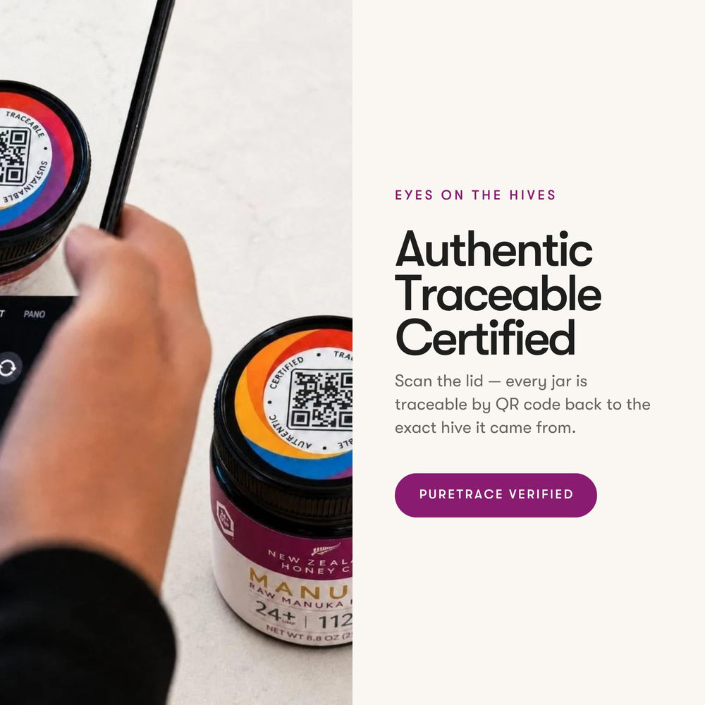 NEW ZEALAND HONEY CO recyclable jar detail emphasizing safe storage