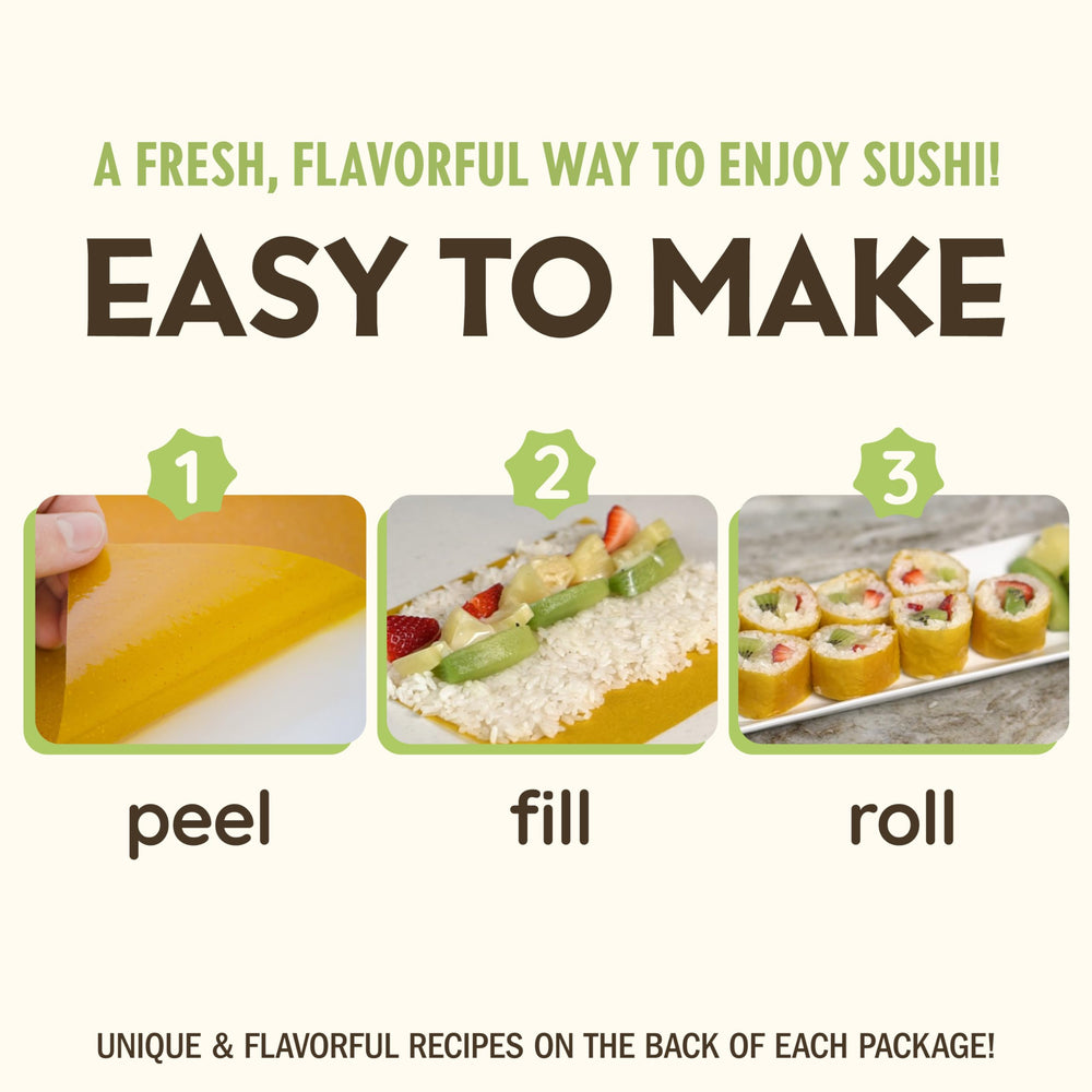 NewGem mango wrap used to roll sushi demonstrating ease and tropical flavor