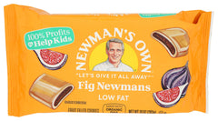 Newman's Own front packaging showing low-fat organic cookie benefits