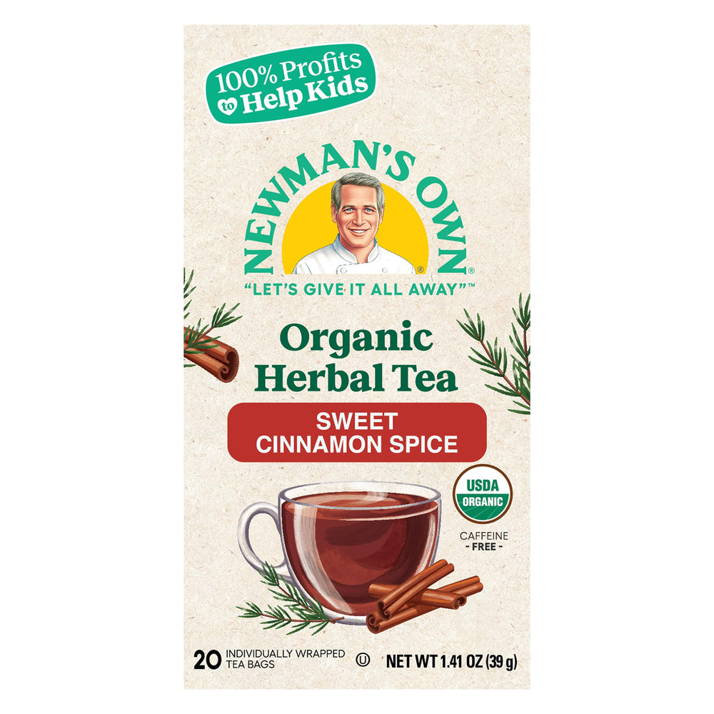 Newman's Own foil-wrapped tea bag close-up preserving freshness