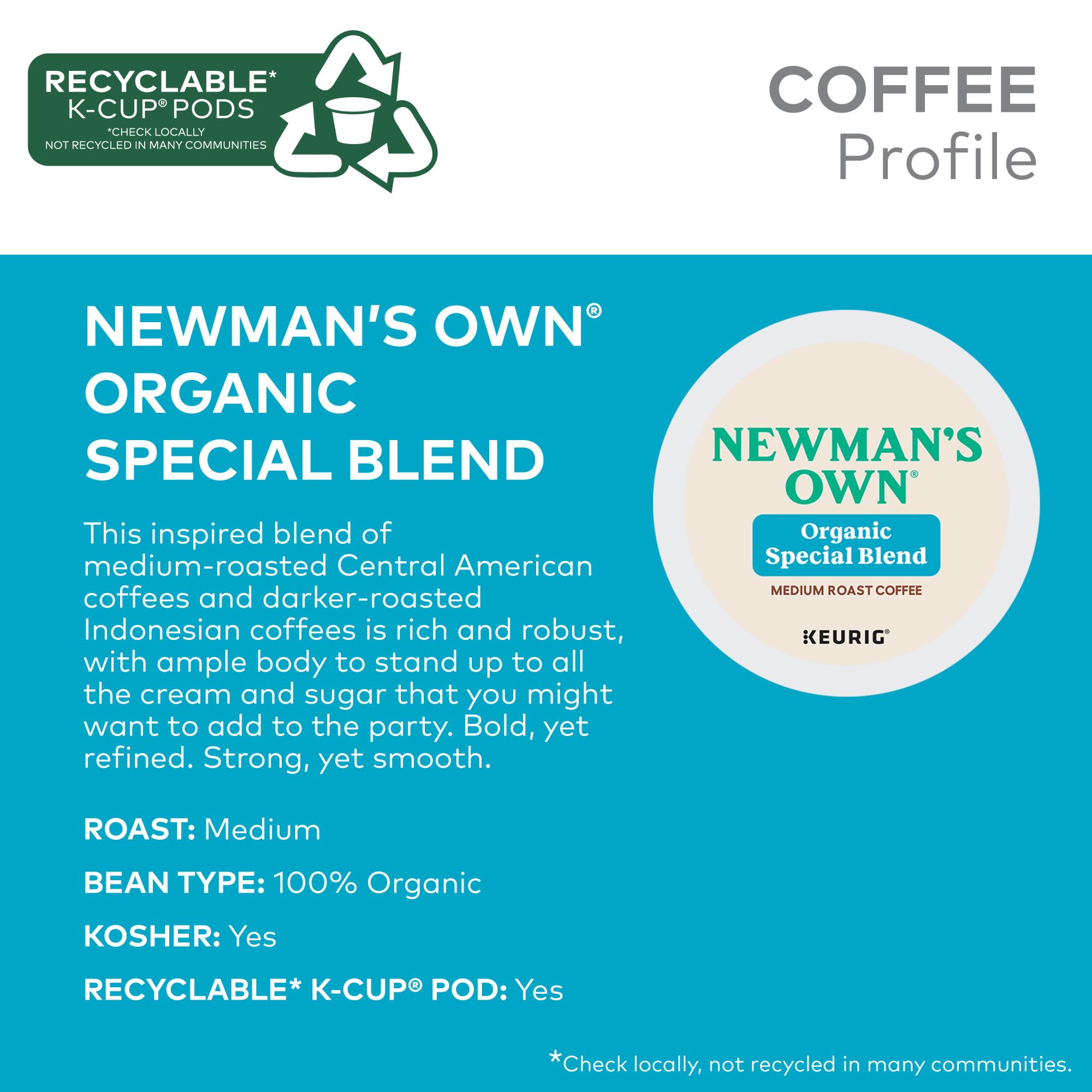 Newman's Own coffee grounds close-up showing bean texture and rich aroma