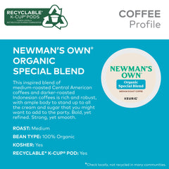 Newman's Own coffee grounds close-up showing bean texture and rich aroma