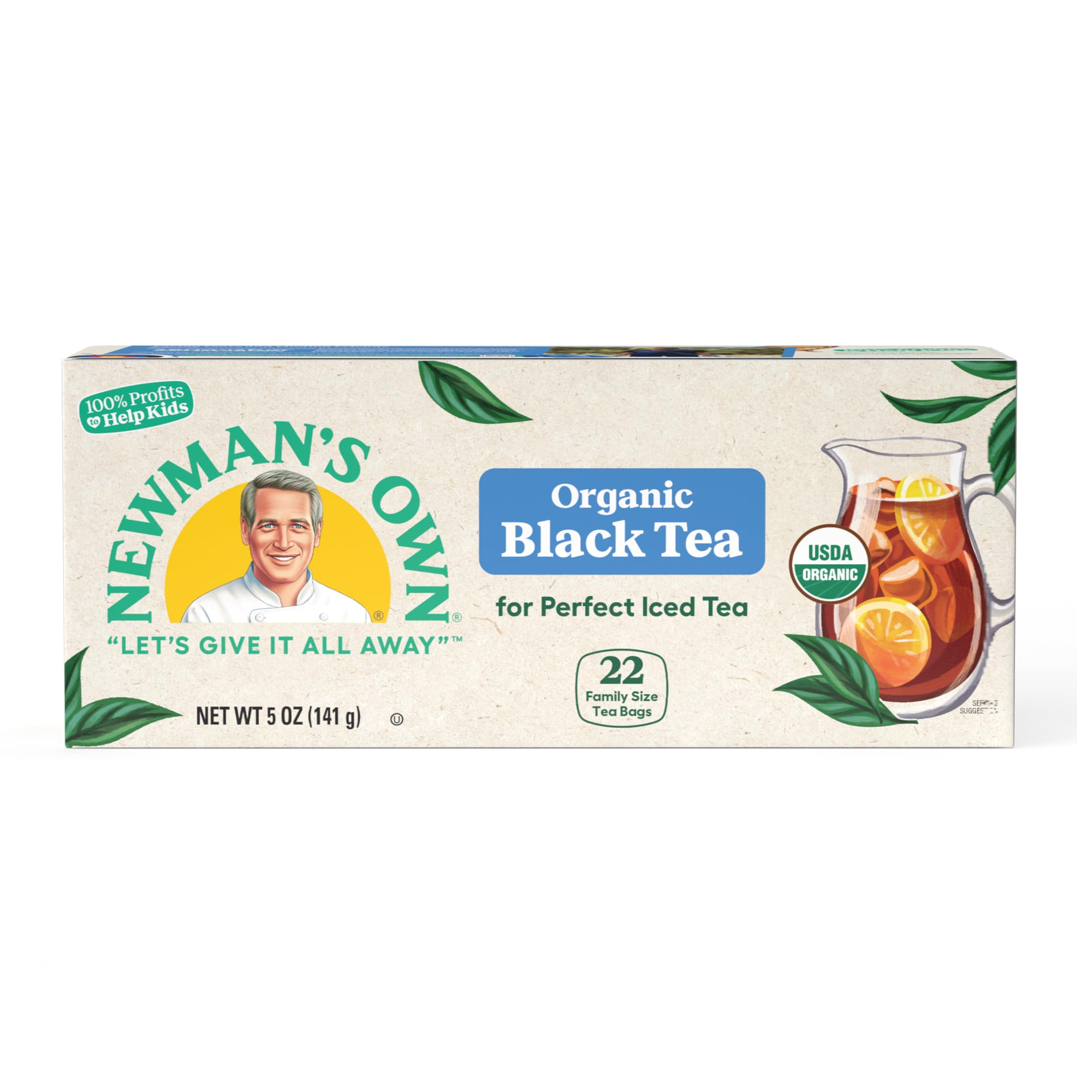 Newman's Own steaming hot cup of brewed tea for comforting warmth