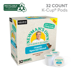 Newman's Own K-Cup pod top close-up showing pod design and brewing convenience