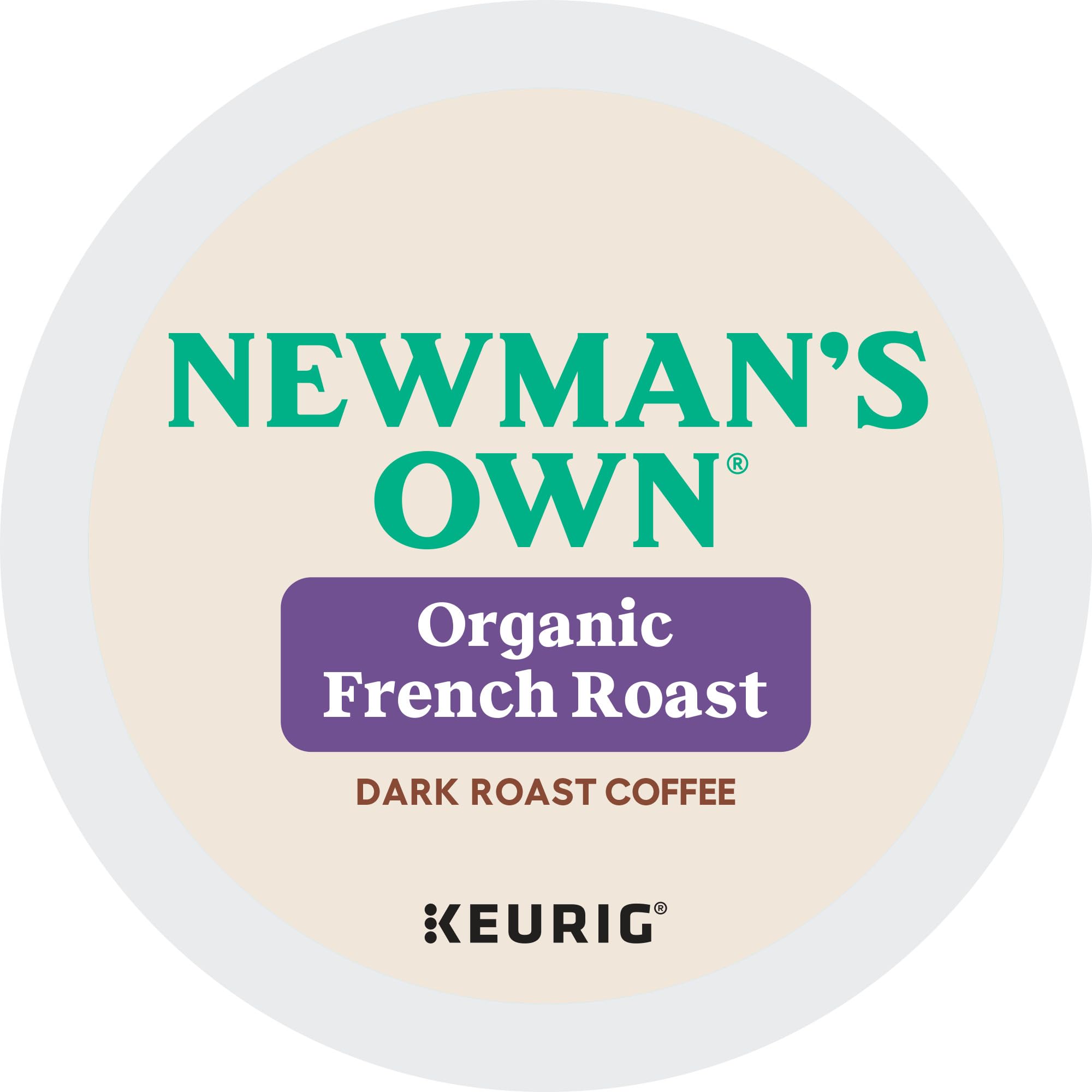 Newman's Own close-up of K-Cup grounds highlighting rich aroma and flavor