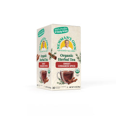 Newman's Own loose tea blend detail highlighting rooibos and spices