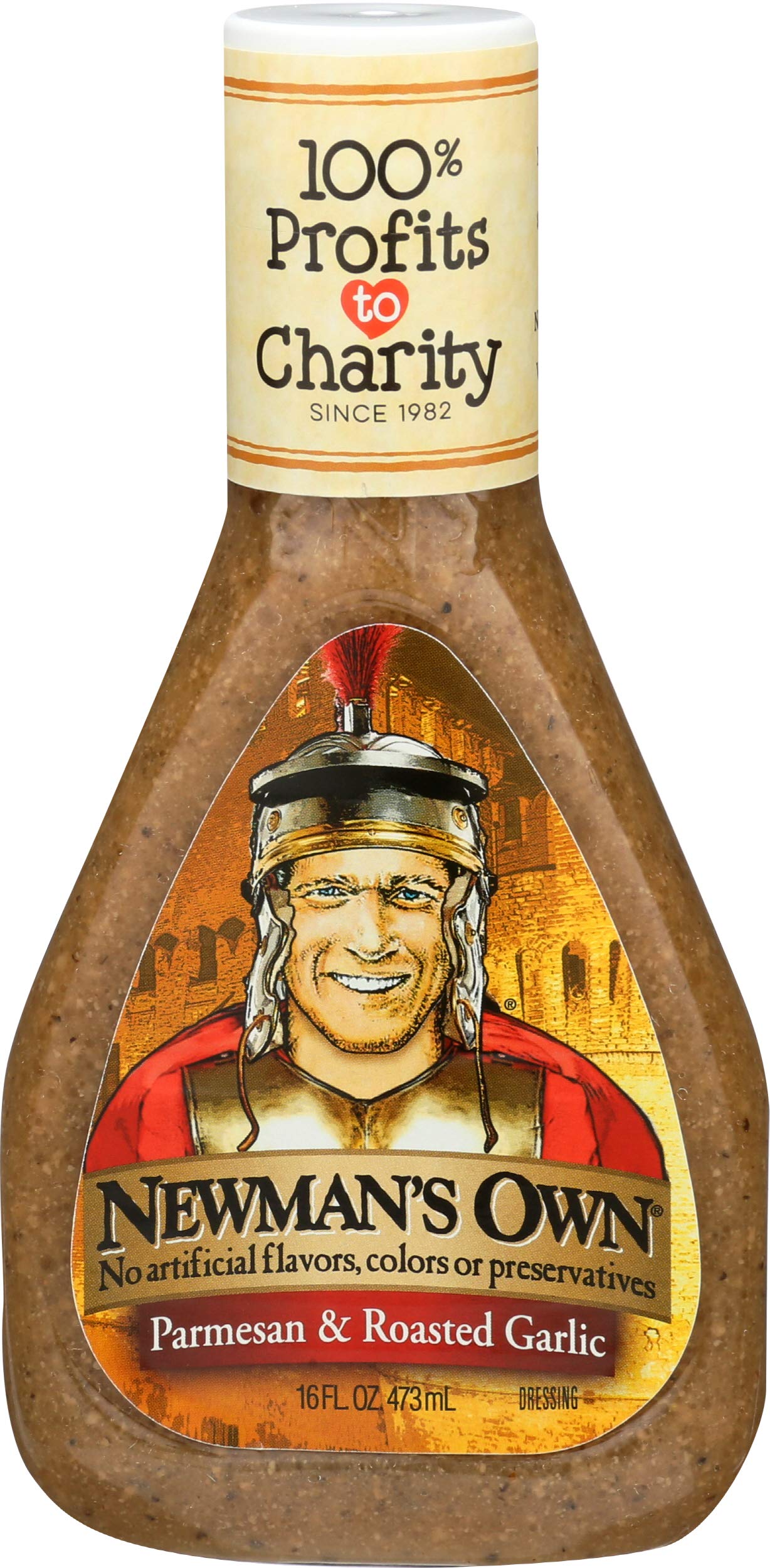 Newman's Own front label showing parmesan and garlic benefits