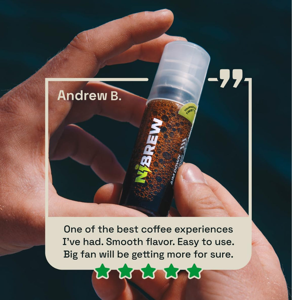 NiBREW cartridge inside backpack demonstrating on-the-go energy convenience