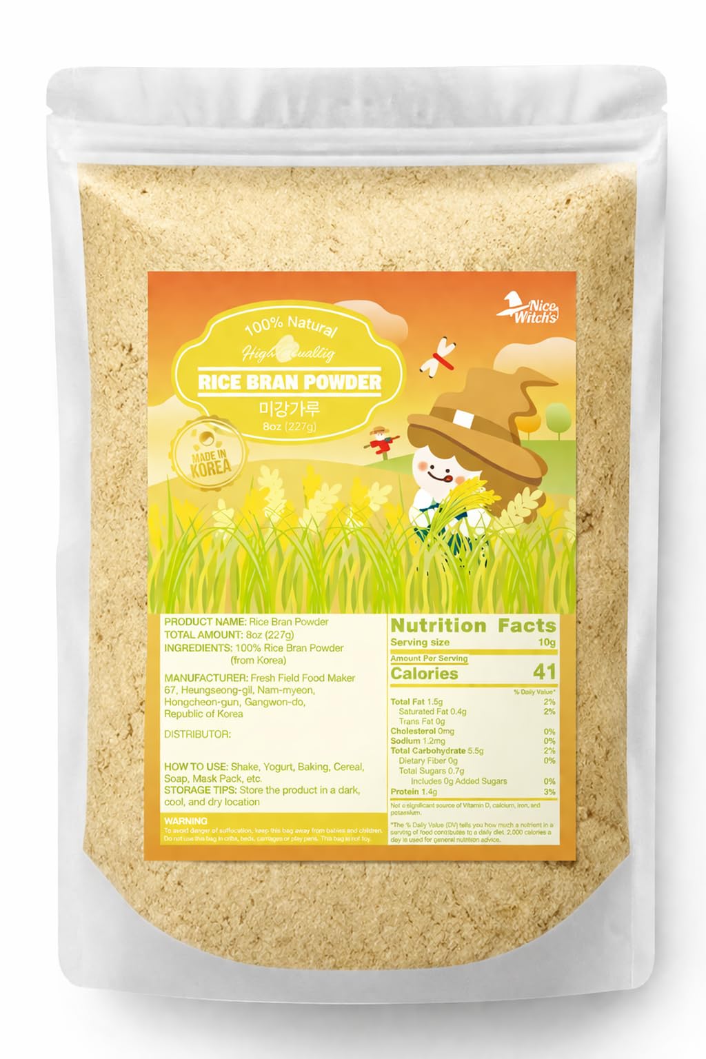 Nice Witch's front packaging showing 8 oz bag and clean ingredient focus