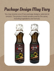 NICE WITCH'S pouring perilla oil over salad for fresh nutty flavor