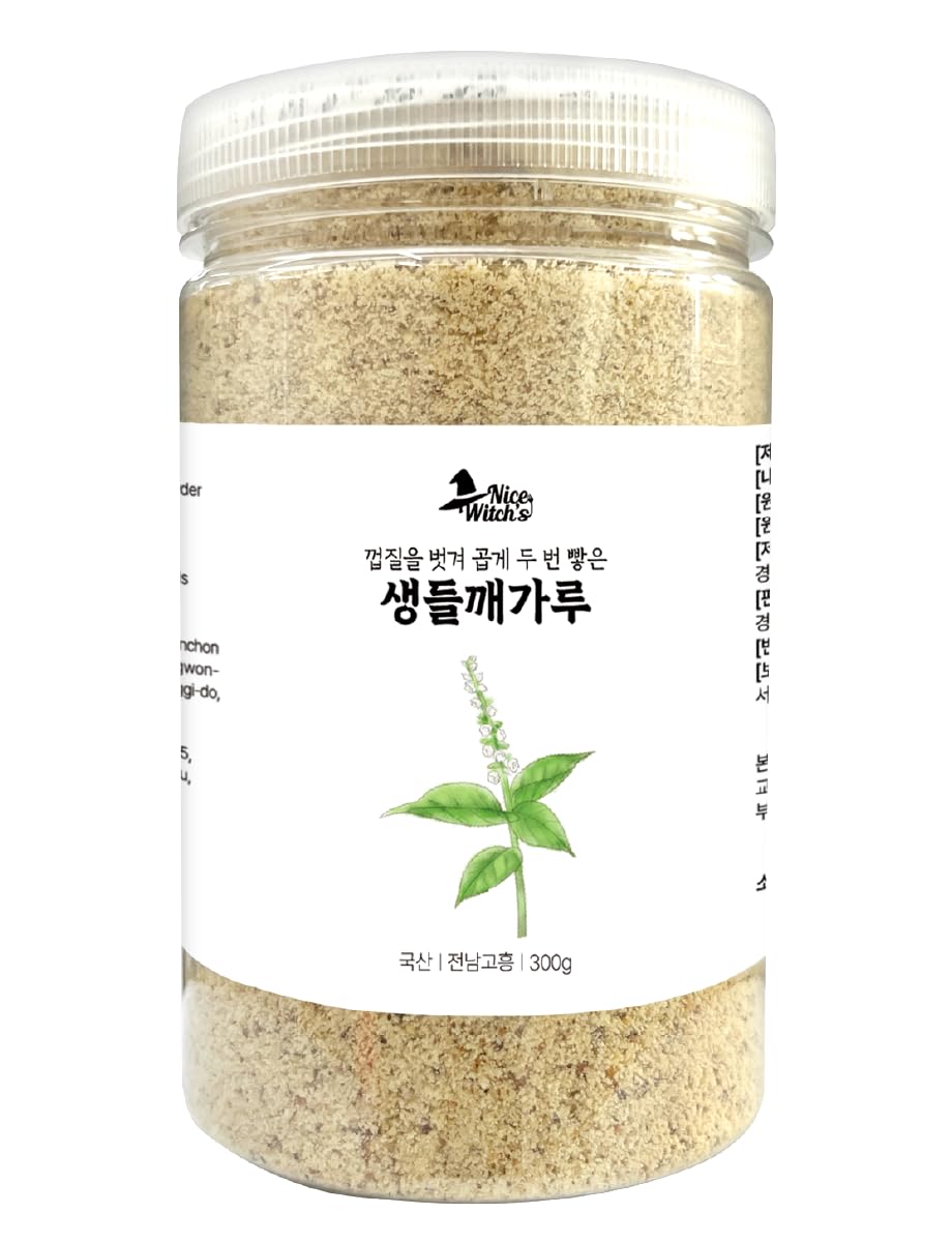 NICE WITCH'S front packaging of peeled perilla powder showing product weight and label benefits