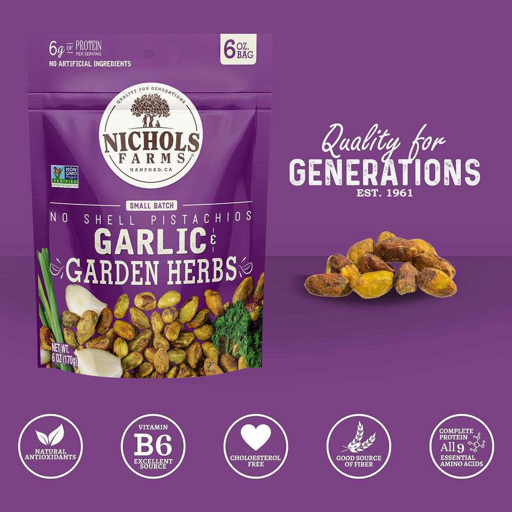 Nichols Farms pistachios crushed on salad adding savory crunch and color