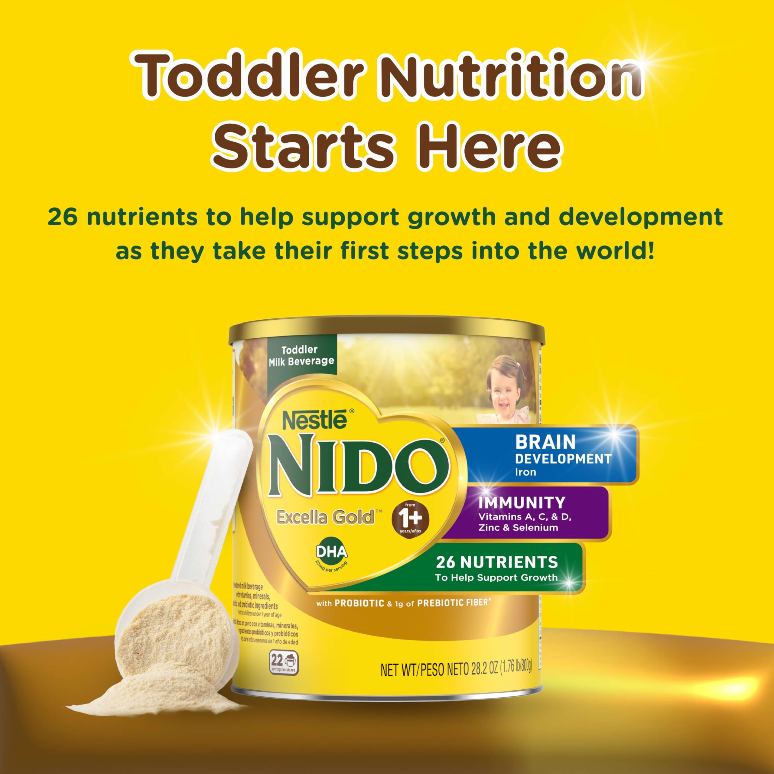 Nido open can top showing powder level and freshness