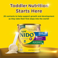 Nido open can top showing powder level and freshness