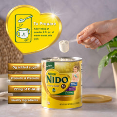 Nido scoop in powder showing correct serving measurement