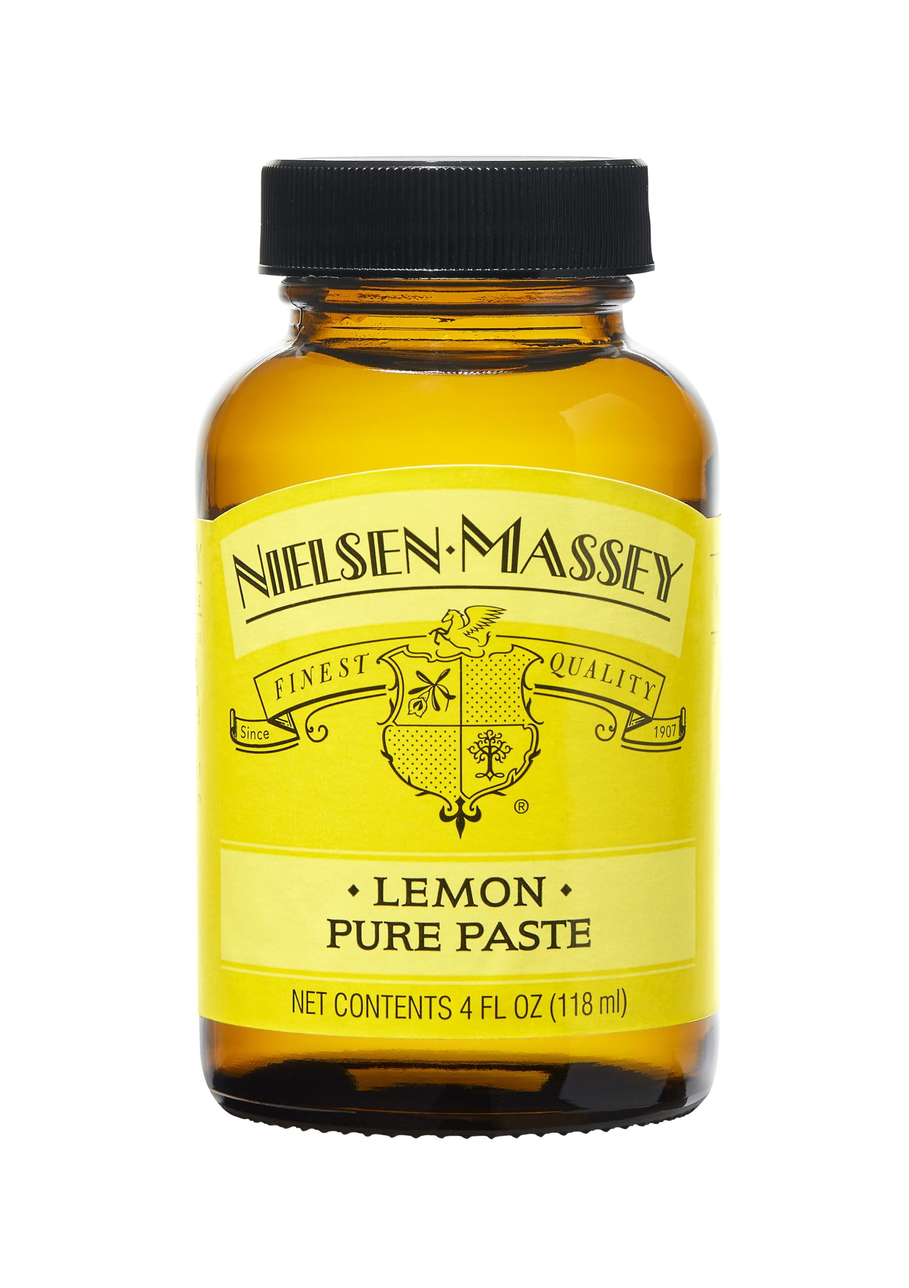 Nielsen-Massey jar front view showing label and 4 oz size benefit