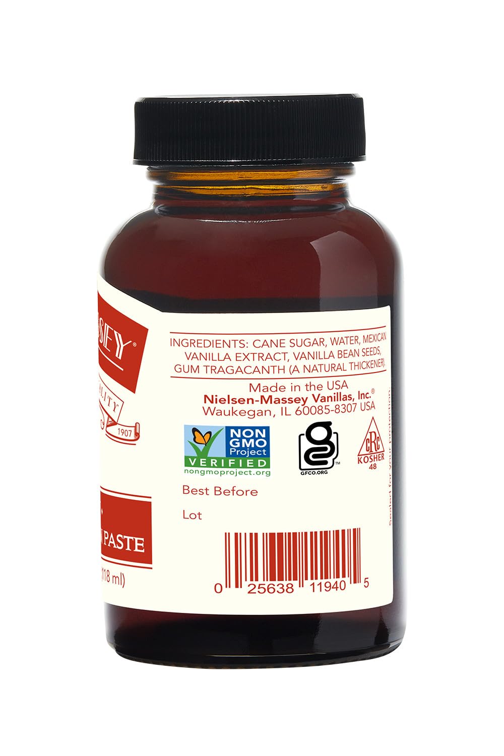 Nielsen-Massey close-up of vanilla bean specks in paste highlighting authentic visual appeal