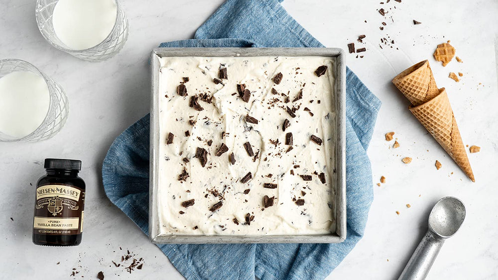 Nielsen-Massey paste texture with vanilla bean flecks indicating real-bean flavor