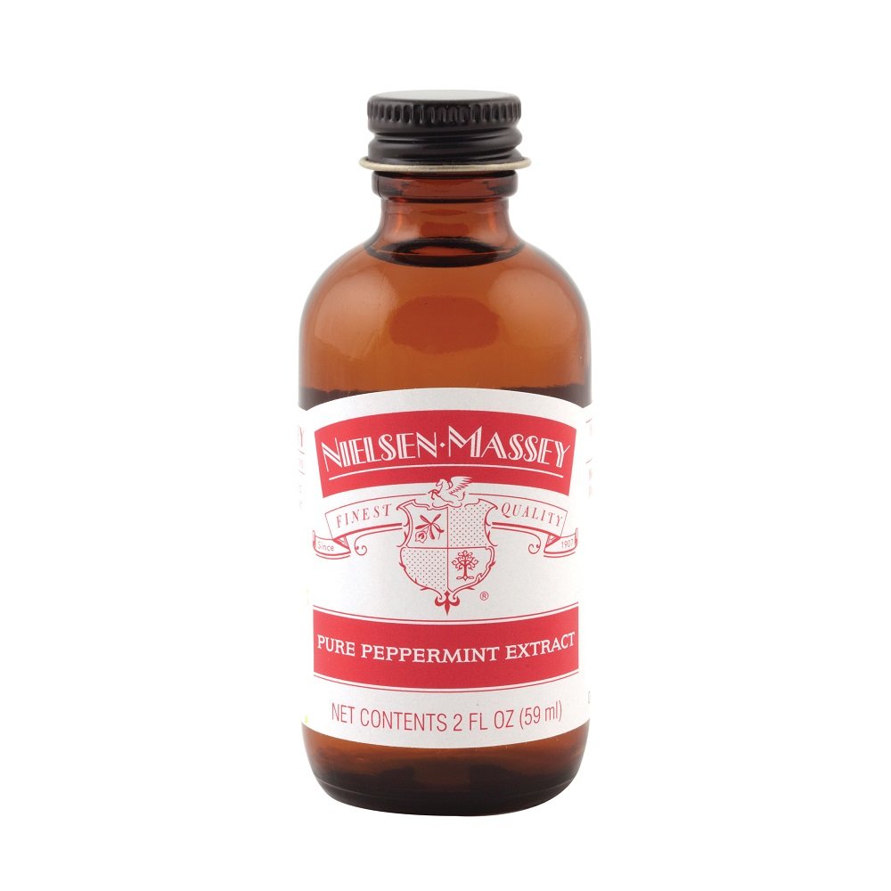 Nielsen-Massey peppermint extract label close-up highlighting ingredients and certifications benefit