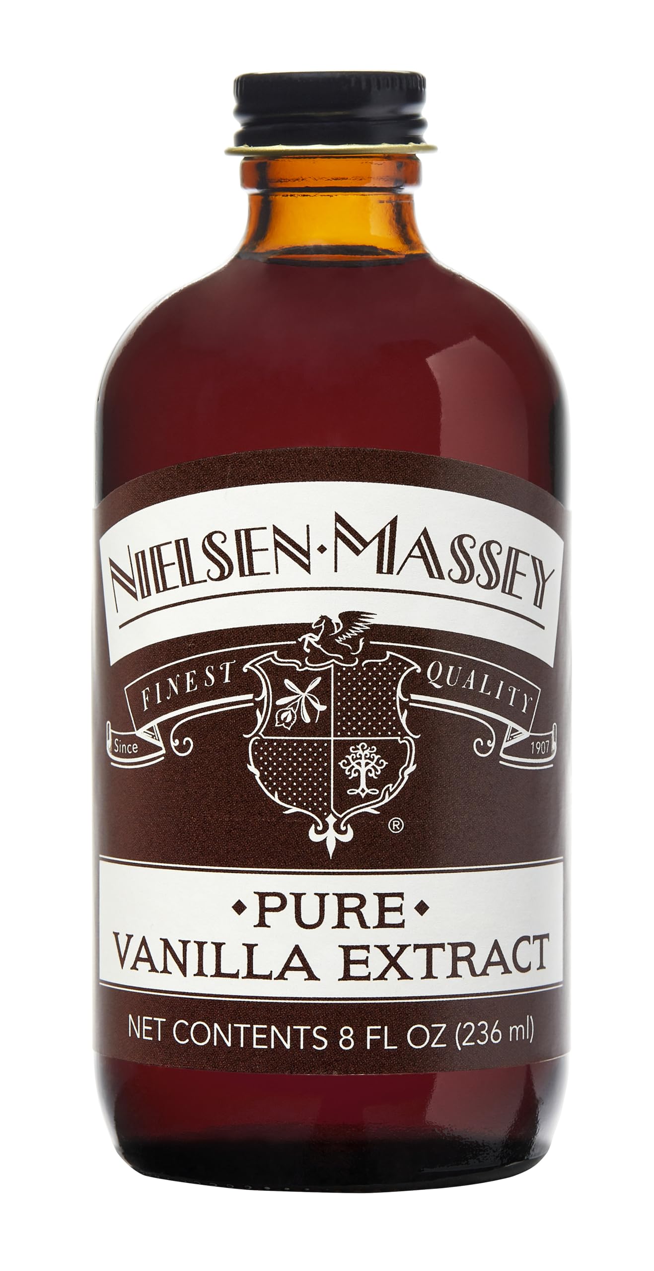 Nielsen-Massey front bottle showing label and premium packaging for accurate selection