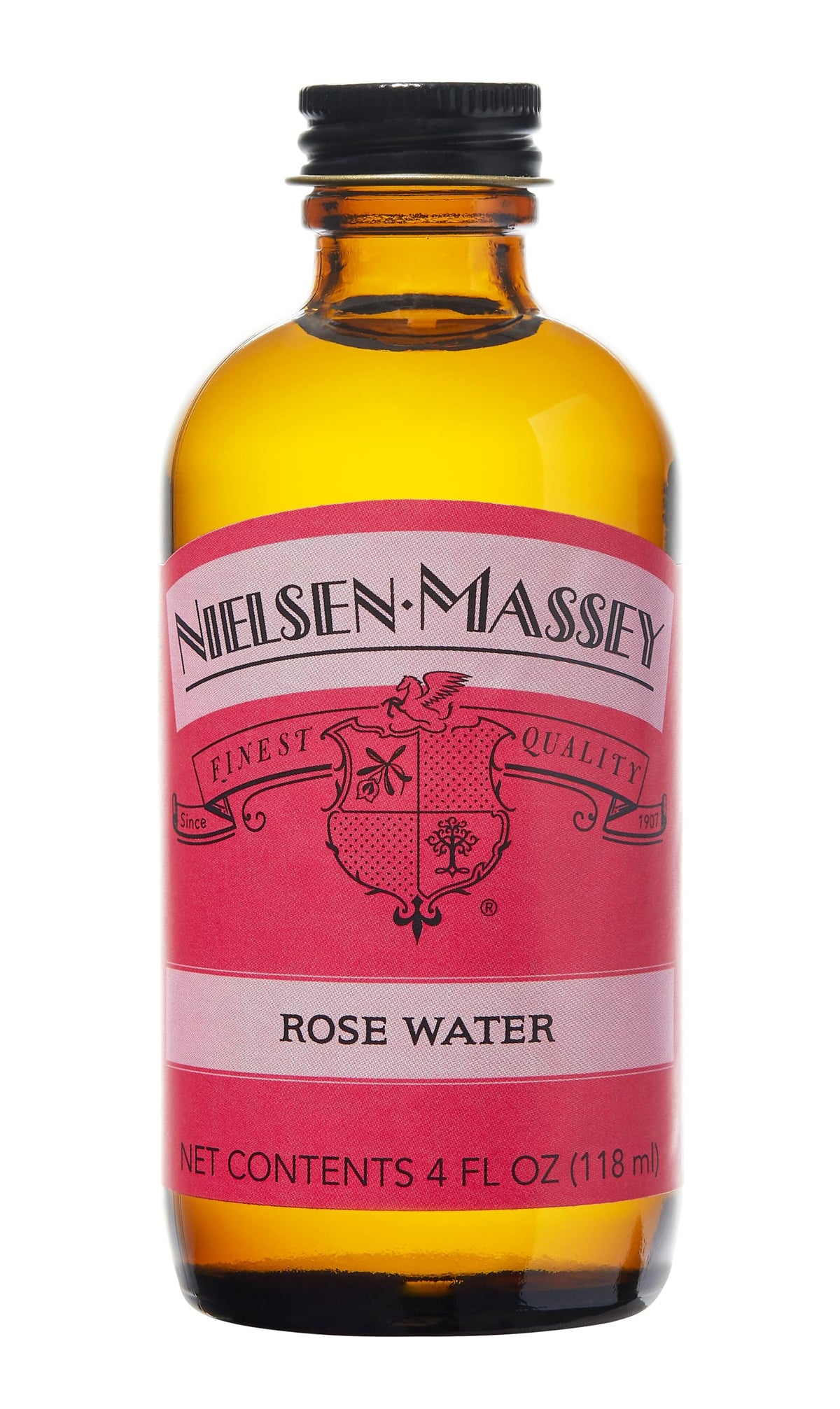Nielsen-Massey front bottle view showing compact glass and premium appearance for easy storage