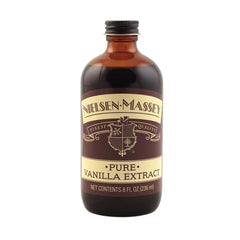 Close-up of Nielsen-Massey label highlighting ingredient clarity and quality assurance
