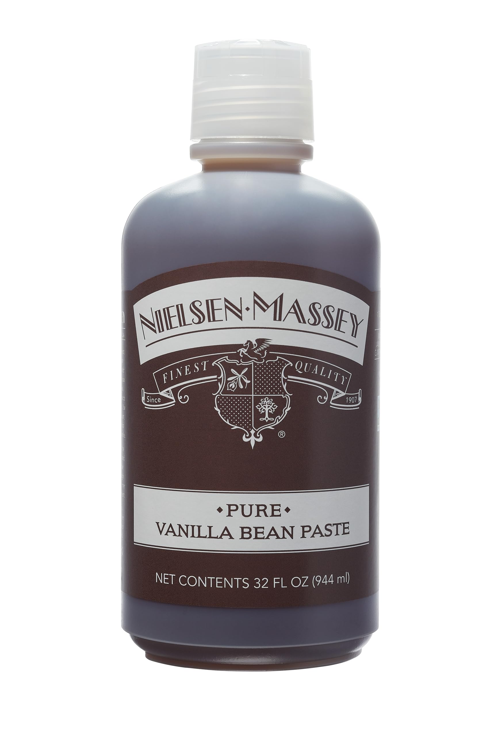 Nielsen-Massey jar front label showing product and size benefit of clarity