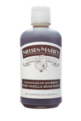 Nielsen-Massey bottle front label showing product and premium branding benefits