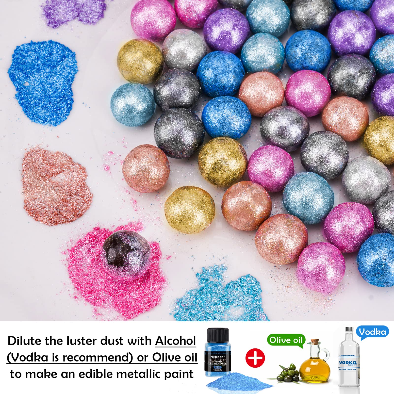 Hand holding NiHome 10g jar to show scale and portable size for on-the-go decorating