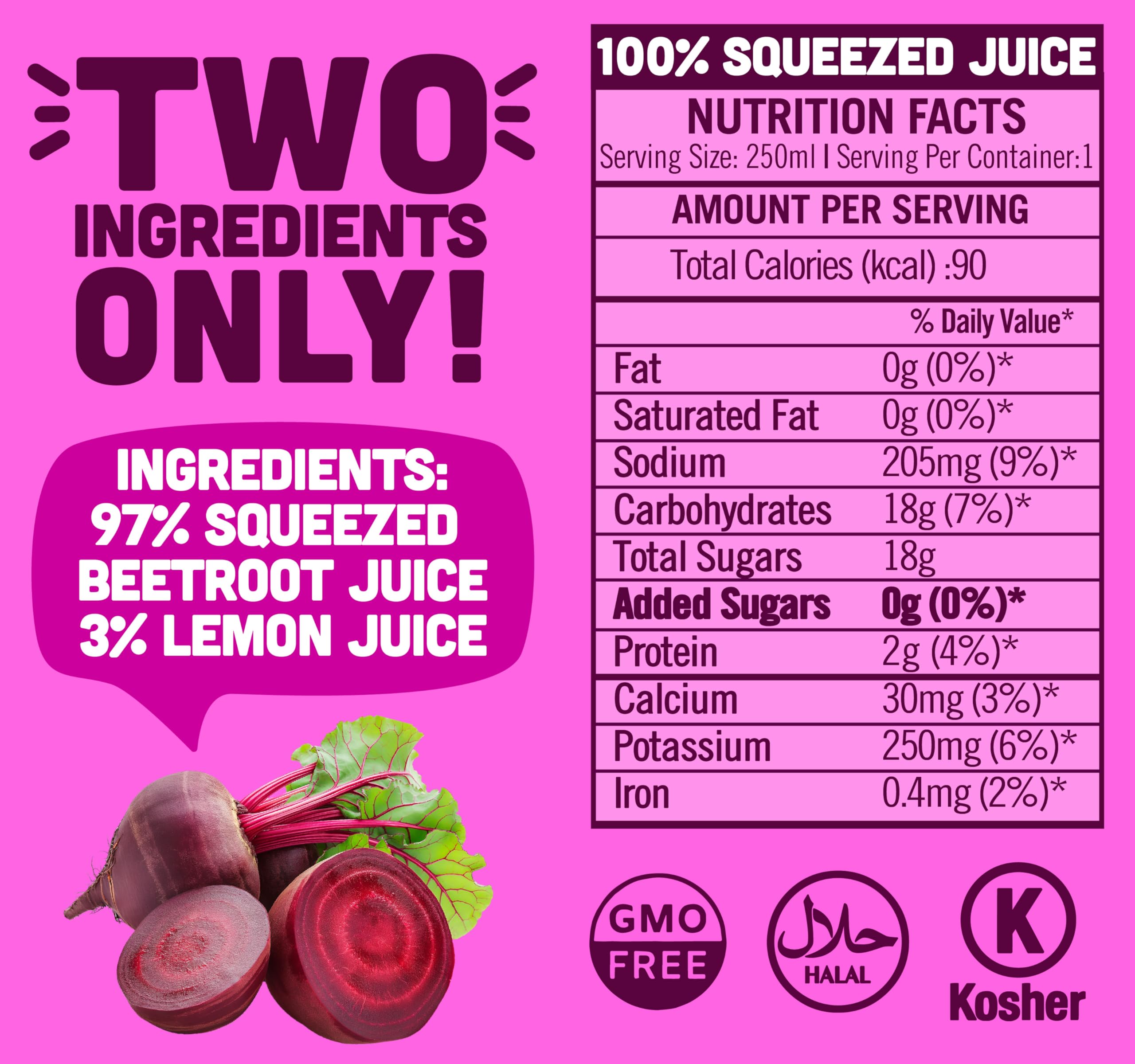 NILO beetroot juice poured into glass illustrating vivid color and freshness