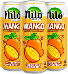 NILO front bottle view showing label and natural mango appeal