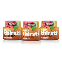 Ninja Thirsti front packaging showing iced tea raspberry flavor and convenience