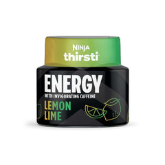 Pouring Ninja Thirsti Lemon Lime into a sparkling glass for refreshment