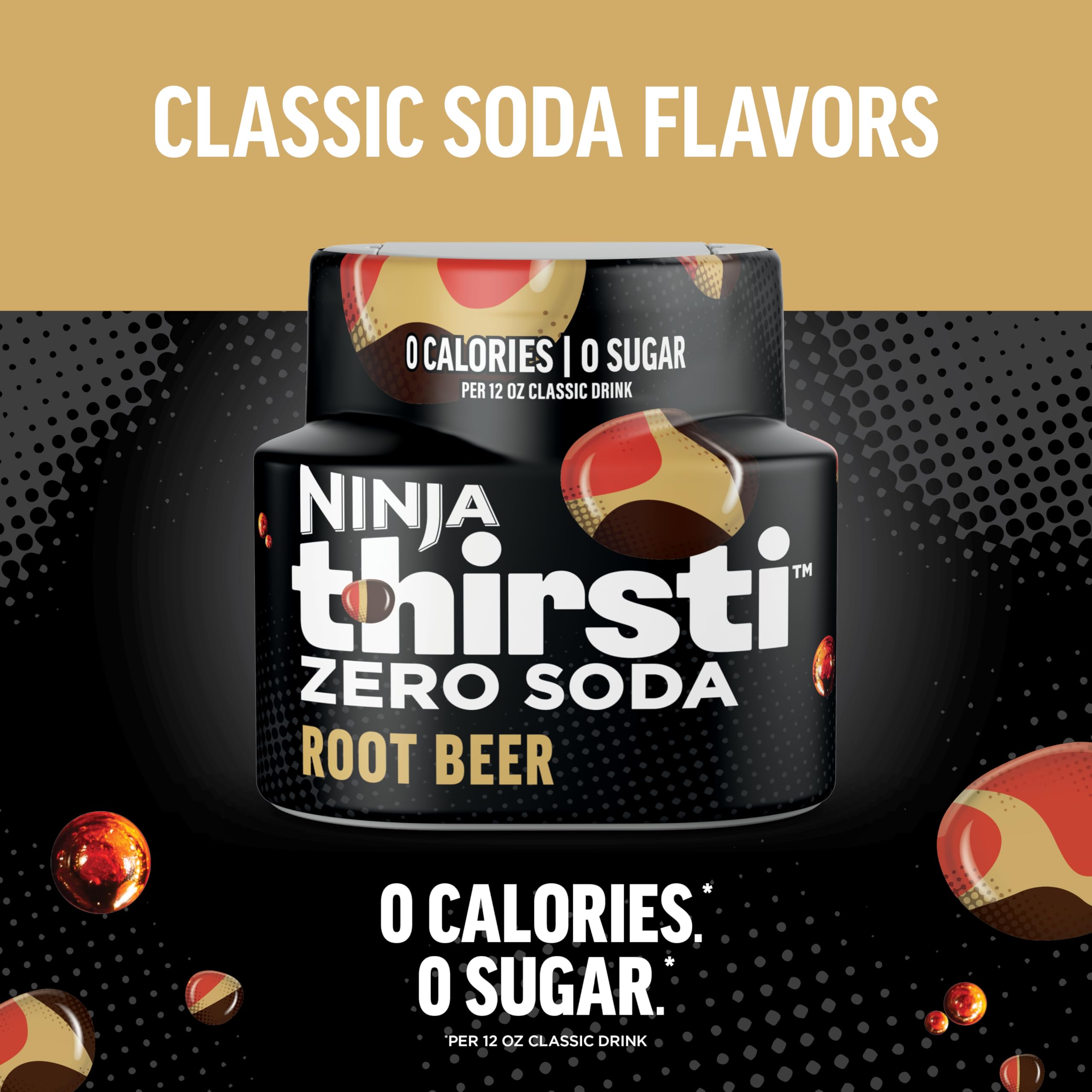 Close-up of a Ninja Thirsti root beer drop highlighting compact design