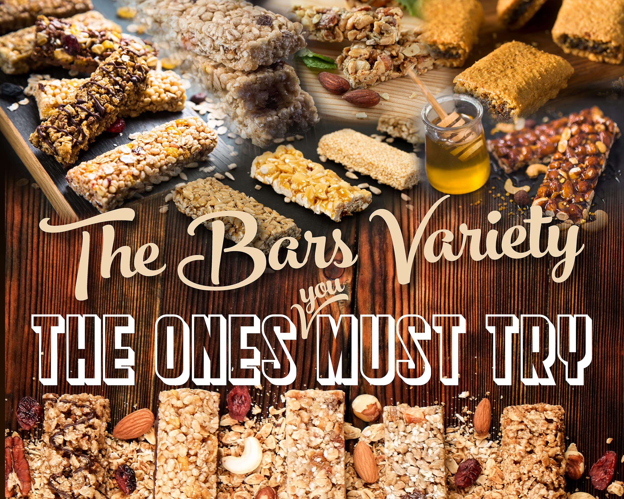 Niro close-up of bar texture revealing nuts and seeds for crunchy taste benefit